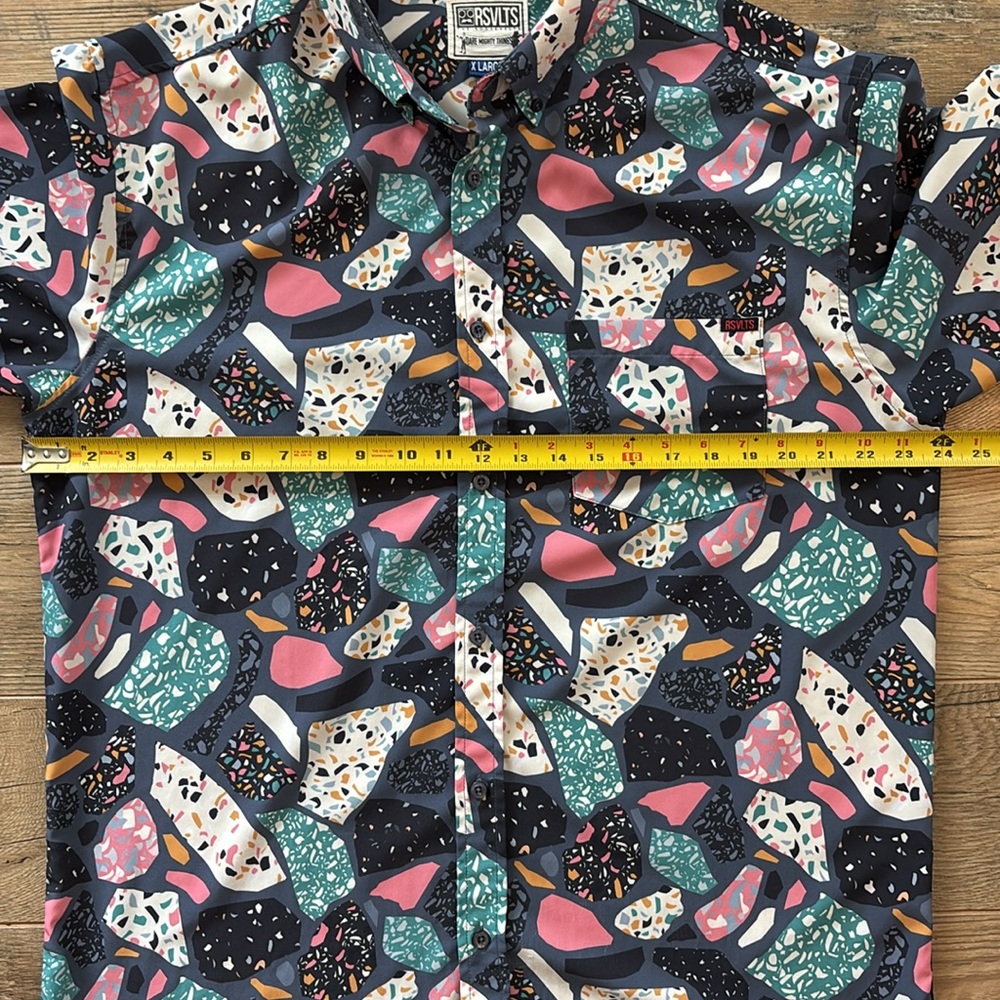 Roosevelt’s RSVLTS Short Sleeve Button Up Mens Sz. XL Multicolor Geometric Print - Picture 4 of 8